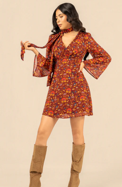 bell sleeve floral mini dress NWOT $1,950 Zimmermann Kaleidoscope Celestial Bell Sleeve Silk Linen Mini Dress
